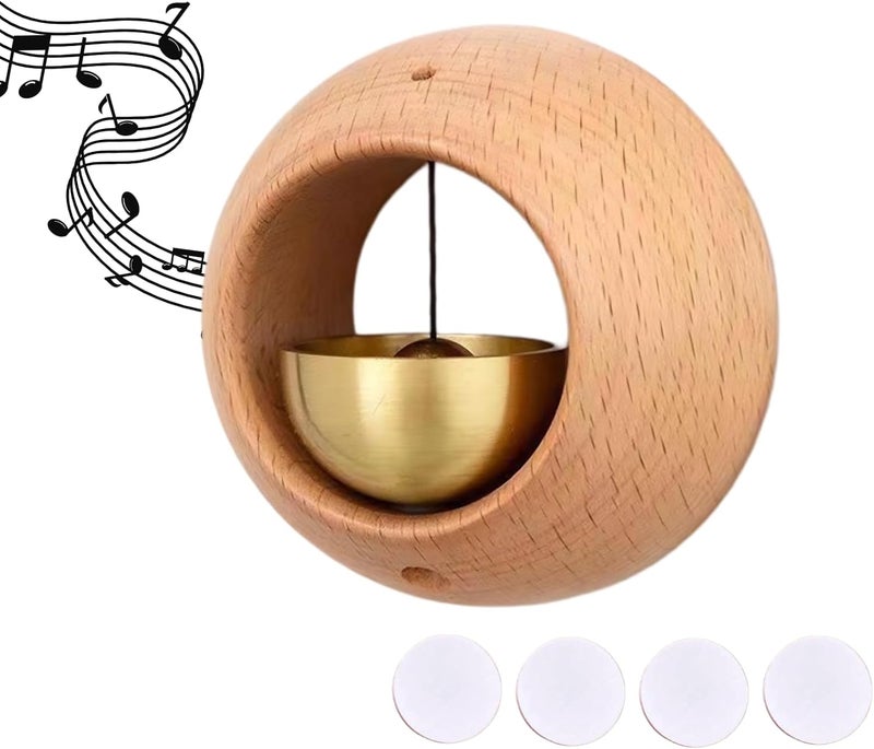 BovcTrraann Shopkeepers Bell for Door Opening, Magnetic Wood Doorbell, Wind Chime for Door, Store, Refrigerator, Porch, Garden, Entrance, Restaurant, Office, Housewarming Gift (Round-Shaped) - Image 1